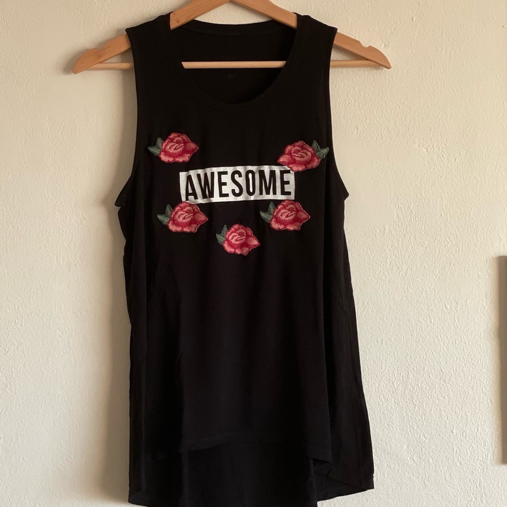 Awesome shirt. Tank top for women. Black color. Size M